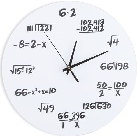 SJLERST Horloge murale 3D décoration horloge formule mathématique pour chambre d'enfants pépinière décor à la maison (1/5)
