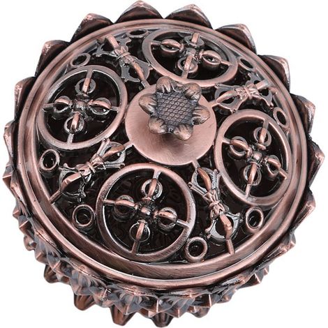 Brûleur d'encens Lotus en alliage de zinc, porte-encens conique, petit porte-encens, décoration intérieure, marron (1/5)