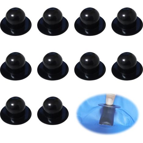 10 Pack Swimming Pool Wall Hole Plugs, Swimming Pool Replacement Parts, Filter Hole Plugs, Strong Seal, Hole Plugs Replacement Above Ground Pool Filter Pump, Pool Adapters (Black) (1/5)