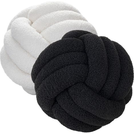 Coussin Nœud - Velours Laine D'agneau - 20x20 Cm - Décoratif Canapé Lit Sol - Lot De 2 (1/5)