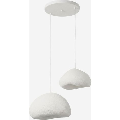 Doppelte Hängelampe aus Metall und Fiber Loval 30-40 (1/5)