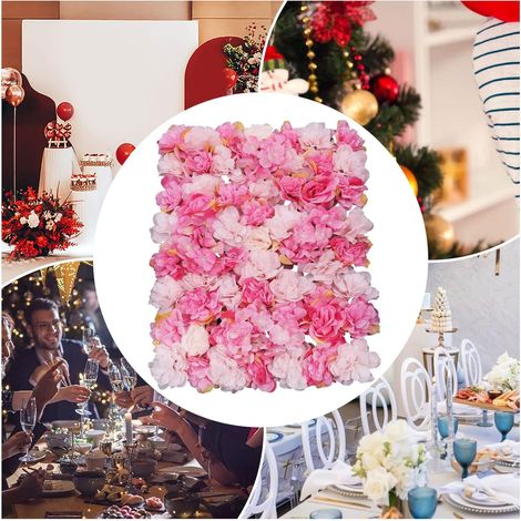 6 Stück künstliche Simulation Hintergrund Wand, 3D Stereo Blumen, Hochzeitskleid Fotografie Hintergrund, Bühne Hintergrund Dekoration Wand (rosa)