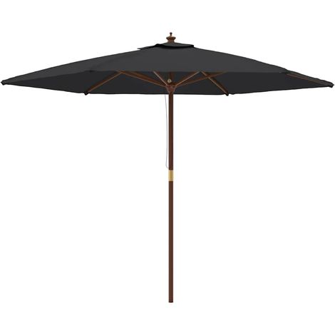 Maison Exclusive - Ombrellone da Giardino con Palo in Legno Nero 299x240 cm (1/5)