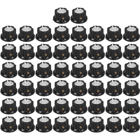 50 pièces bouton de potentiomètre ingénierie en plastique noyau en laiton boutons de commande remplacement 20mm BEM-A02 (1/5)