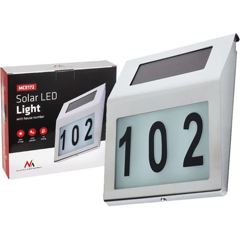 MACLEAN MCE172 LED LAMPE SOLAIRE AVEC NUMÉRO DE MAISON (1/4)