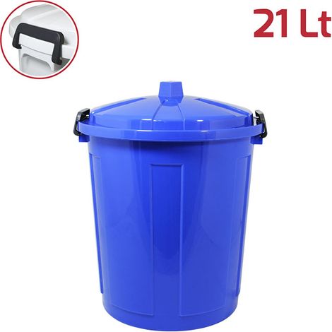 Bidone contenitore coperchio con chiusura antirandagismo 21lt pattumiera casa cucina giardinaggio raccolta differenziata antiodori - colorigenerali: BLU