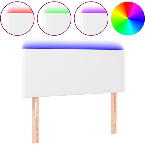 Maison Exclusive - LED Kopfteil Weiß 80x5x78/88 cm Kunstleder