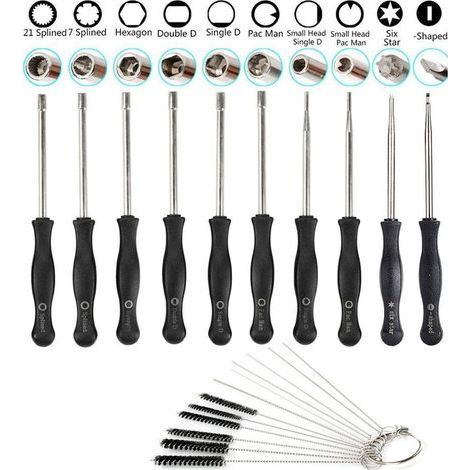Kit 10 strumenti di regolazione carburatore + spazzola per pulizia + ago per carburatore – motosega / decespugliatore (1/5)