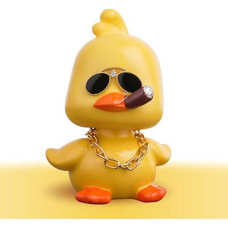 Canard à tête oscillante pour voiture, accessoire de tableau de bord amusant, poupée à tête qui hoche, décoration pour la maison ou le bureau, amusant (1/5)