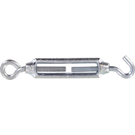 Spannvorrichtung mit 1 Auge + 1 Haken aus verzinktem Stahl, gestanzt 8 11 9 1