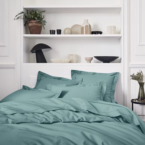 Housse de Couette Unie en Percale de Coton, 240x220 cm (1/2)
