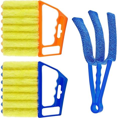 3 Piece Blind Cleaner, Reusable Blind Cleaning Tool, Venetian Blind Cleaner with 7 Rollers Brush Head, for Venetian Blinds, Vertical Air Conditioners (1/5)