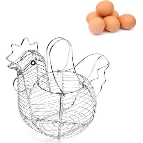 Panier d'oeufs de cuisine - Solution d'entreposage d'oeufs maison - Sturdy et décoratif - Argent - 36 x 20 x 26 cm (1/5)