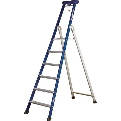 Escabeau pro 6 marches - Hauteur max. de travail 3.32m - 639206