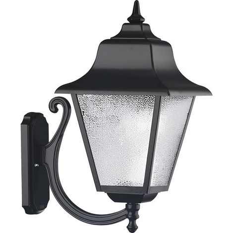 Supporto a parete ROB Medium IP44 E27 42W Frosted glass Nero (1/2)