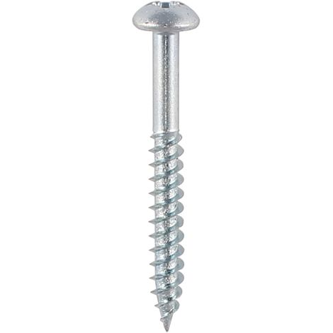 TIMCO Twin-Threaded Round Head Silver Woodscrews - 6 x 11/4