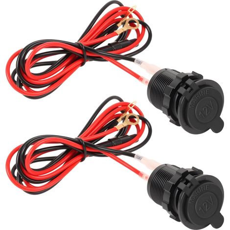 Prise Allume-Cigare 12V, Prise Étanche Marine Grade pour Voiture, Moto, Camping-Car et Bateau, 2 Pièces avec Câble de 1 m, Fusible Inclus, Multiprise Allume-Cigare 12V (1/5)