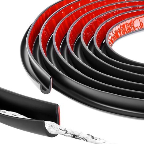 noir，Gouttière en J autocollante pour camping-car, 5 m, bande de déviation de pluie pour toit, déflecteur d'eau en PVC, pour camions, voitures et camping-cars