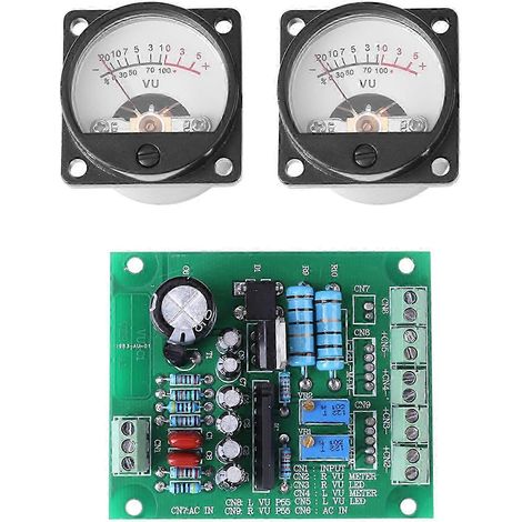 Deux vumètres avec enregistrement rétroéclairé chaud + amplificateur de niveau audio et carte de commande