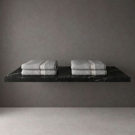 Mensola inferiore lavabo sospeso freya in artificial stone nero e bianco venato finitura- nero - confezione 1 (1/5)
