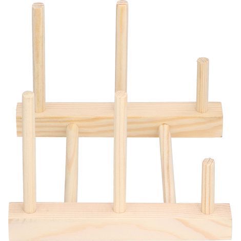 Abtropfgestell aus Holz, formstabil, zur Aufbewahrung von Geschirr, Tellern, Schüsseln, Tassen, Töpfen und Deckeln (1/5)