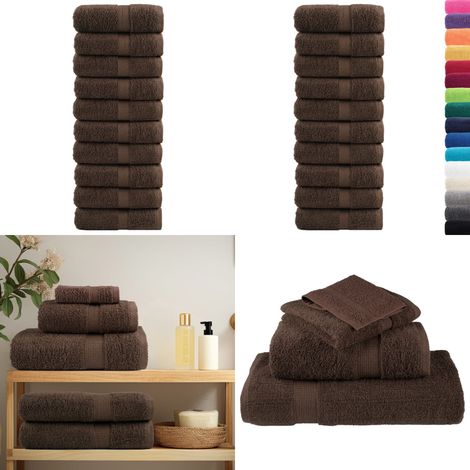 Premium Gästetücher SOLUND 10 Stk. Braun 30x50 cm 600 g/m² - Badetuch - Baumwolltuch (1/5)