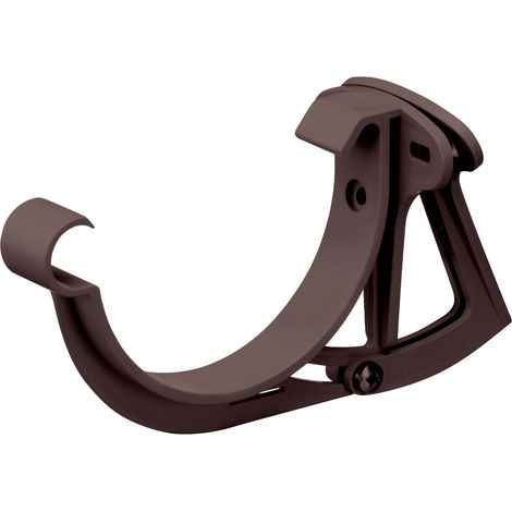 INEFA Stirnbretthalter, justierbar, für Dachrinne halbrund Dachrinnenhalter aus PVC-U Kunststoff, Made in Germany - NW100 / 100mm, 1 Stk. Dunkelbraun