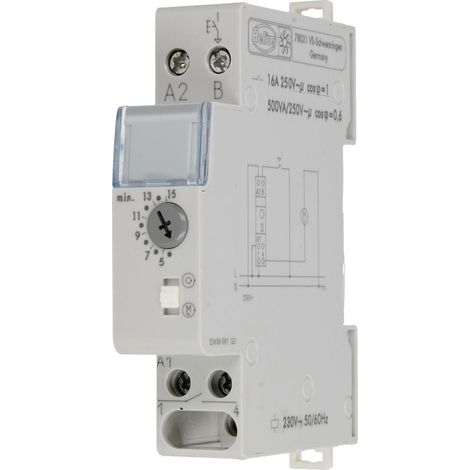 Helios ZV Relè temporizzatore di ritardo per montaggio su quadro di distribuzione I max. 2,1 A (Ind), 1-PH 230 V, 01279