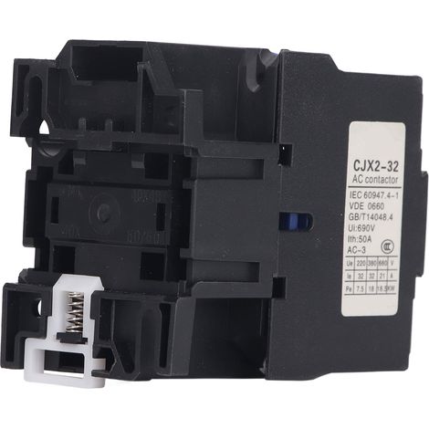 Eujgoov AC 32A elektrischer Schütz, 3-polig, 3-phasig, versilberter Schütz, normalerweise auf 35-mm-DIN-Schiene montiert (220 V)