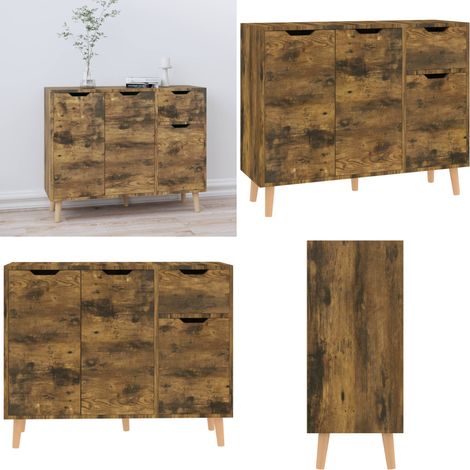 Sideboard Räuchereiche 90x30x72 cm Holzwerkstoff - Schreibtisch - Regal - Sideboard - Holzmöbel - Holz Sideboard - Home & Living (1/5)