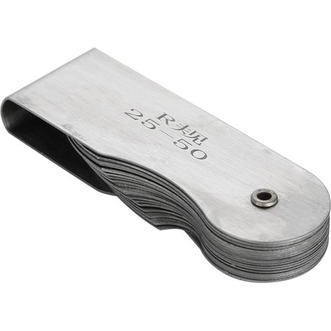 Calibro di raggio filettato in acciaio inossidabile, strumento di misura concavo e convesso esterno e interno (R25-50MM) (1/5)