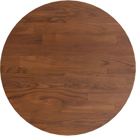Piano Tavolo Piano Scrivania Rotondo Marrone Scuro Ø30x1,5 cm Rovere Trattato DAS575640 (1/5)