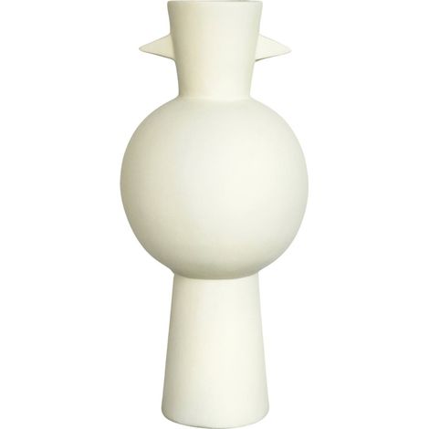Vase décoratif beige en fibrocemento style contemporain - beige naturel mat (1/3)