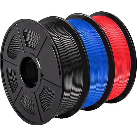 3D-Drucker-Filament, PLA-Material, 1,75 mm Durchmesser, 3 Rollen pro Packung, PETG-1BK-1BL-1RD (1/2)