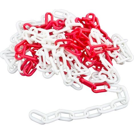 TrendLine Absperrkette 5 m rot-weiß Kunststoffkette Warnkette Plastikkette