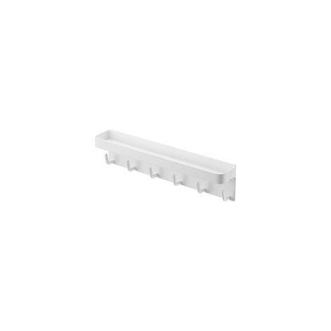 Mensola magnetica da parete, gancio magnetico per chiavi e organizer per posta con 6 ganci, gancio portachiavi per porta, ingresso (bianco)
