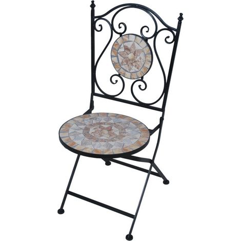 TrendLine Gartenstuhl Provence Mosaik Gartenmöbel Balkonstuhl Oriental (1/2)