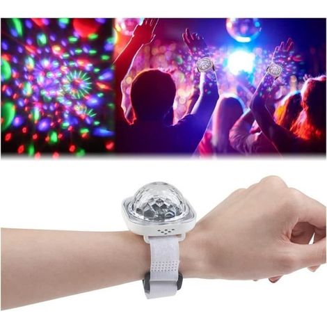 Lumière disco, projecteur d'étoiles, lumières de boule de fête, montre disco pour enfants, mini veilleuse LED avec changement [659] (1/4)