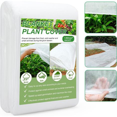 Protection Gel Plantes Filet Anti-Grêle Réutilisable 3x15m Couverture Horticole Potager Fleurs Fruits Legumes Protection UV-Blanc (1/4)