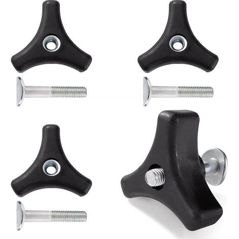 4 Ensembles Bouton de Poignée de Tondeuse à Gazon Écrou Boulon, Poignée Triangulaire de Fixation pour Tondeuse à Gazon, Outils de Jardinage (1/5)