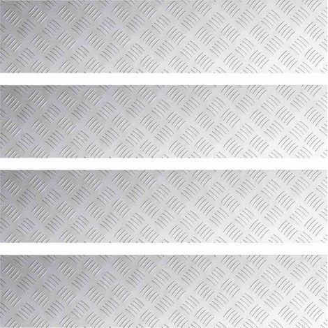Plaques à damier 4 pcs Argent 90 x 20 cm Aluminium CFW221487 (1/5)