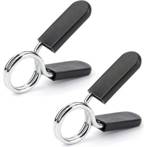 Safety rings for dumbbells – Set of 2, 25 mm diameter, made of hardened steel with integrated spring, ideal for bodybuilding and weightlifting