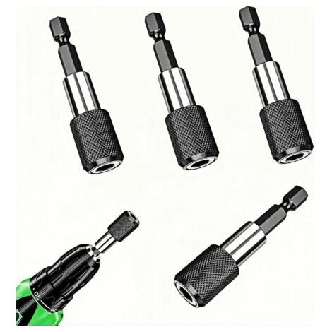 Lot de 4 Rallonges Porte-Embouts 1/4" - 60 cm, Hautement Magnétique & Changement Rapide, pour Visseuse/Perceuse Sans Fil, Manuelle et tous Embouts (1/5)