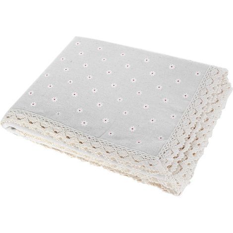 Nappe en coton et lin à fleurs, protège-table de cuisine, 140 x 140 cm