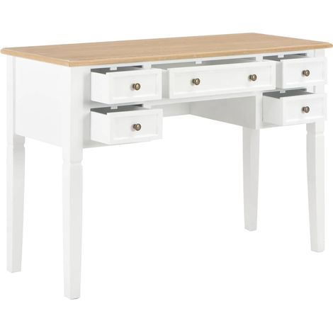 Maison Exclusive - Schreibtisch Weiß 109,5 x 45 x 77,5 cm Holz (1/5)