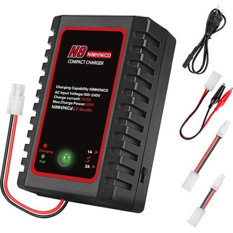 Chargeur Nimh pour Batterie Nimh/NiCD (2-8s),Chargeur Intelligent pour Drone de Bateau de Voiture Airsoft RC, avec connecteur Standard/Mini Tamiya (1/5)