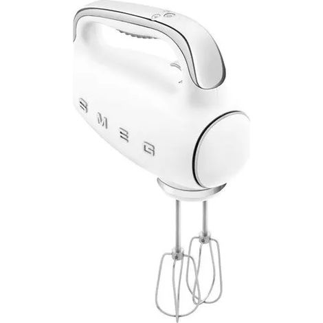 Smeg – Batteur électrique 250W 9 vitesses – Démarrage en douceur – Affichage LED – Accessoires inclus – HMF01WHEU