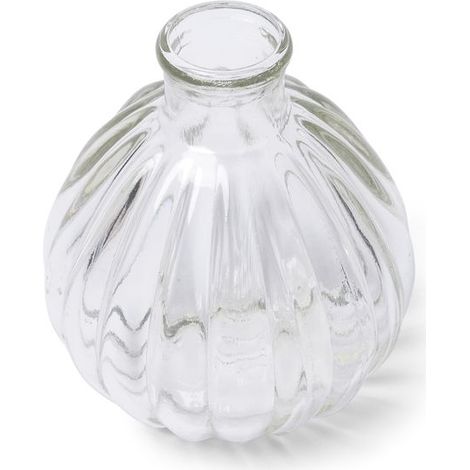 Décos et animations - Mini vase en verre ondulé rétro 10 cm (1/4)