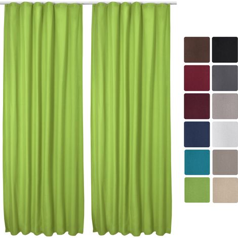 2x Beautissu Cortina corredera térmica universal - Medidas: 140x245 cm (AxL) Verde