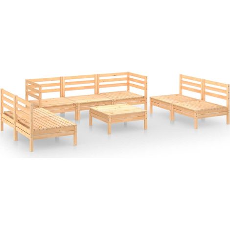Maison Exclusive - 8-tlg. Garten-Lounge-Set Massivholz Kiefer (1/5)